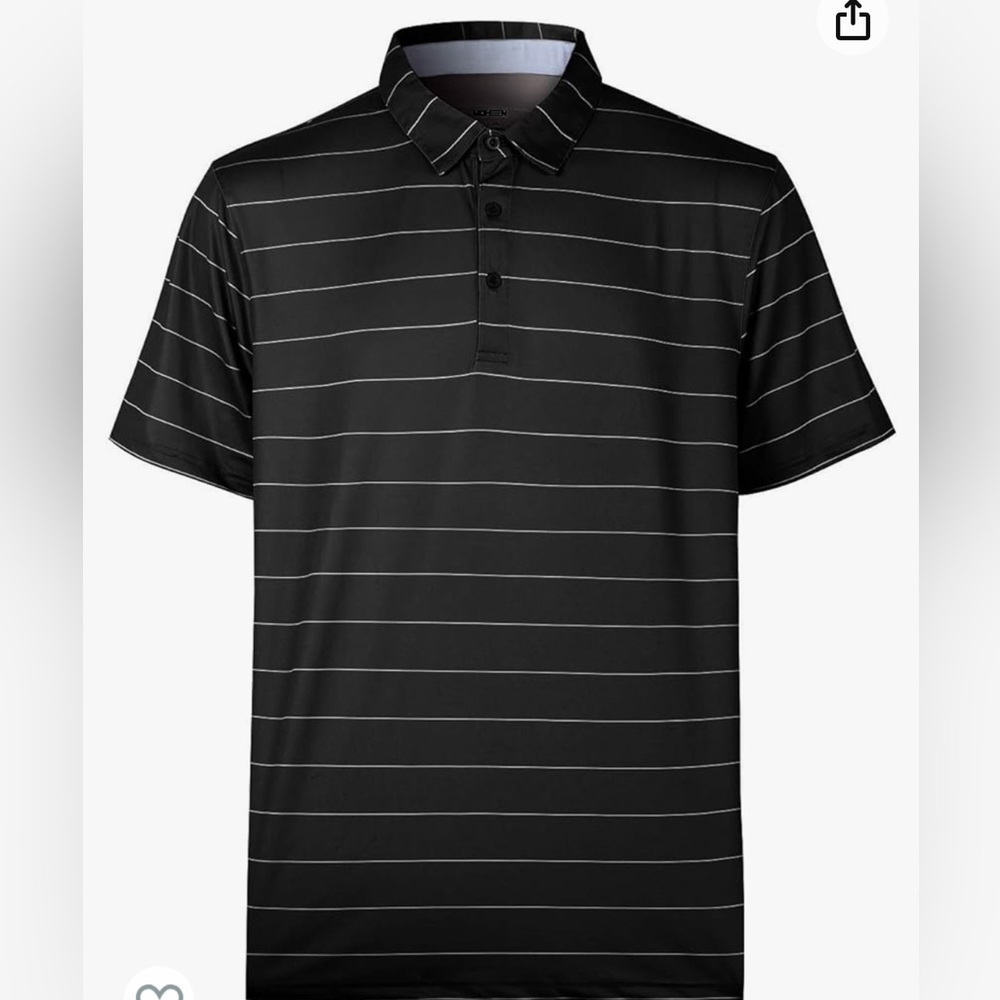 Moheen men’s black striped polo shirt XL L67-22